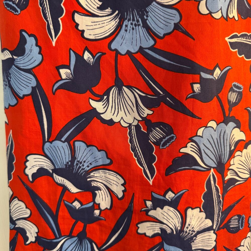 J. Crew Top Women's Red Floral Pattern Spaghetti Strap Sleeveless Sz‎ 10 - Picture 4 of 8